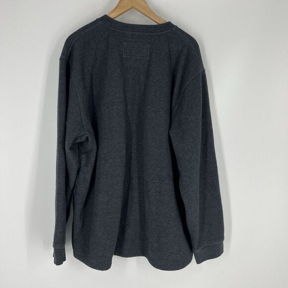 LL Bean Shirt XXL Mens Katahdin Iron Works Bonded Waffle Fleece Henley Pullover - Picture 5 of 6